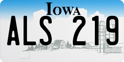 IA license plate ALS219