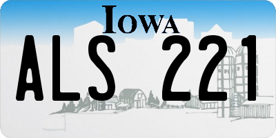 IA license plate ALS221
