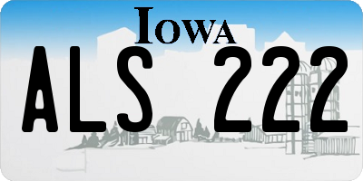 IA license plate ALS222