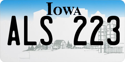 IA license plate ALS223
