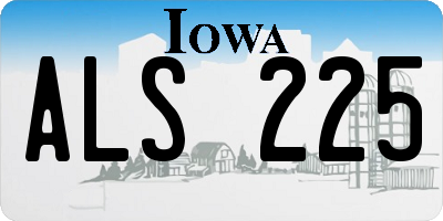 IA license plate ALS225