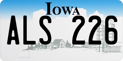 IA license plate ALS226