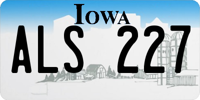 IA license plate ALS227
