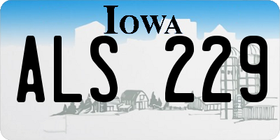 IA license plate ALS229