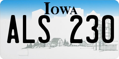 IA license plate ALS230