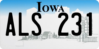 IA license plate ALS231