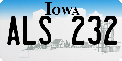 IA license plate ALS232
