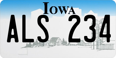 IA license plate ALS234