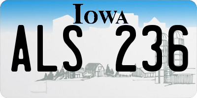 IA license plate ALS236