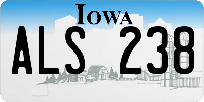 IA license plate ALS238