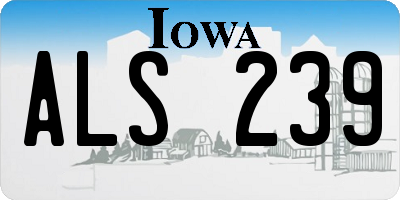 IA license plate ALS239