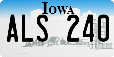 IA license plate ALS240