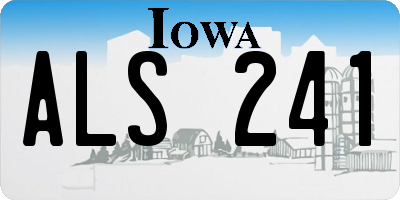 IA license plate ALS241
