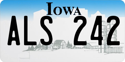 IA license plate ALS242