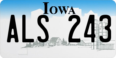IA license plate ALS243