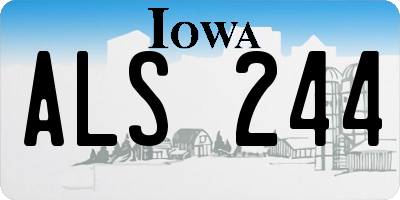 IA license plate ALS244