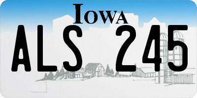 IA license plate ALS245