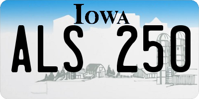 IA license plate ALS250