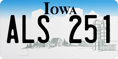IA license plate ALS251
