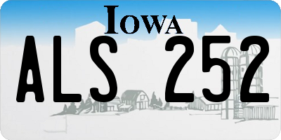 IA license plate ALS252