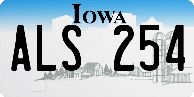 IA license plate ALS254