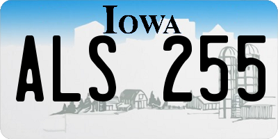IA license plate ALS255