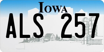 IA license plate ALS257