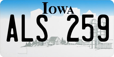 IA license plate ALS259