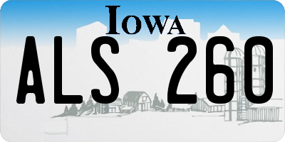 IA license plate ALS260