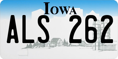 IA license plate ALS262