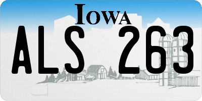 IA license plate ALS263