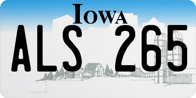 IA license plate ALS265