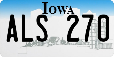 IA license plate ALS270