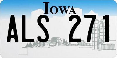 IA license plate ALS271
