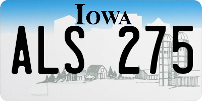 IA license plate ALS275