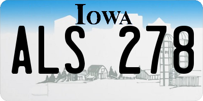 IA license plate ALS278