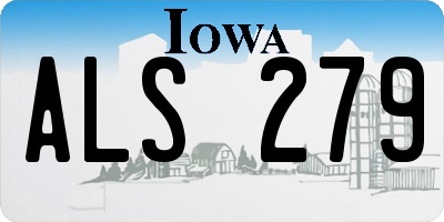 IA license plate ALS279
