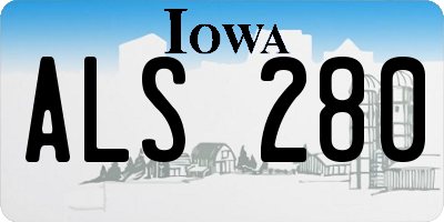IA license plate ALS280