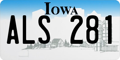 IA license plate ALS281