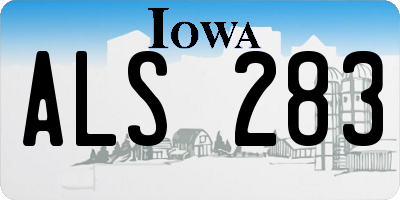 IA license plate ALS283