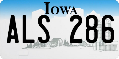 IA license plate ALS286