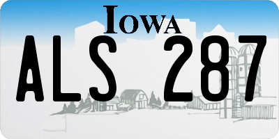 IA license plate ALS287