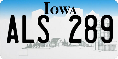 IA license plate ALS289
