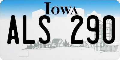 IA license plate ALS290