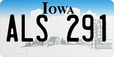 IA license plate ALS291