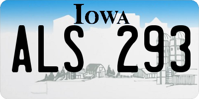 IA license plate ALS293