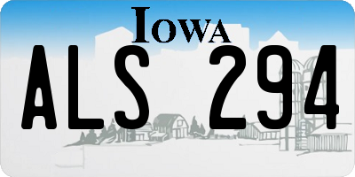 IA license plate ALS294