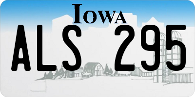 IA license plate ALS295
