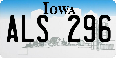 IA license plate ALS296