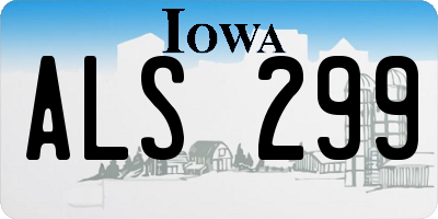IA license plate ALS299
